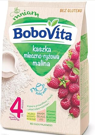 Bobovita Milk And Rice Gruel With Raspberries For Babies (Pack Of 3)
