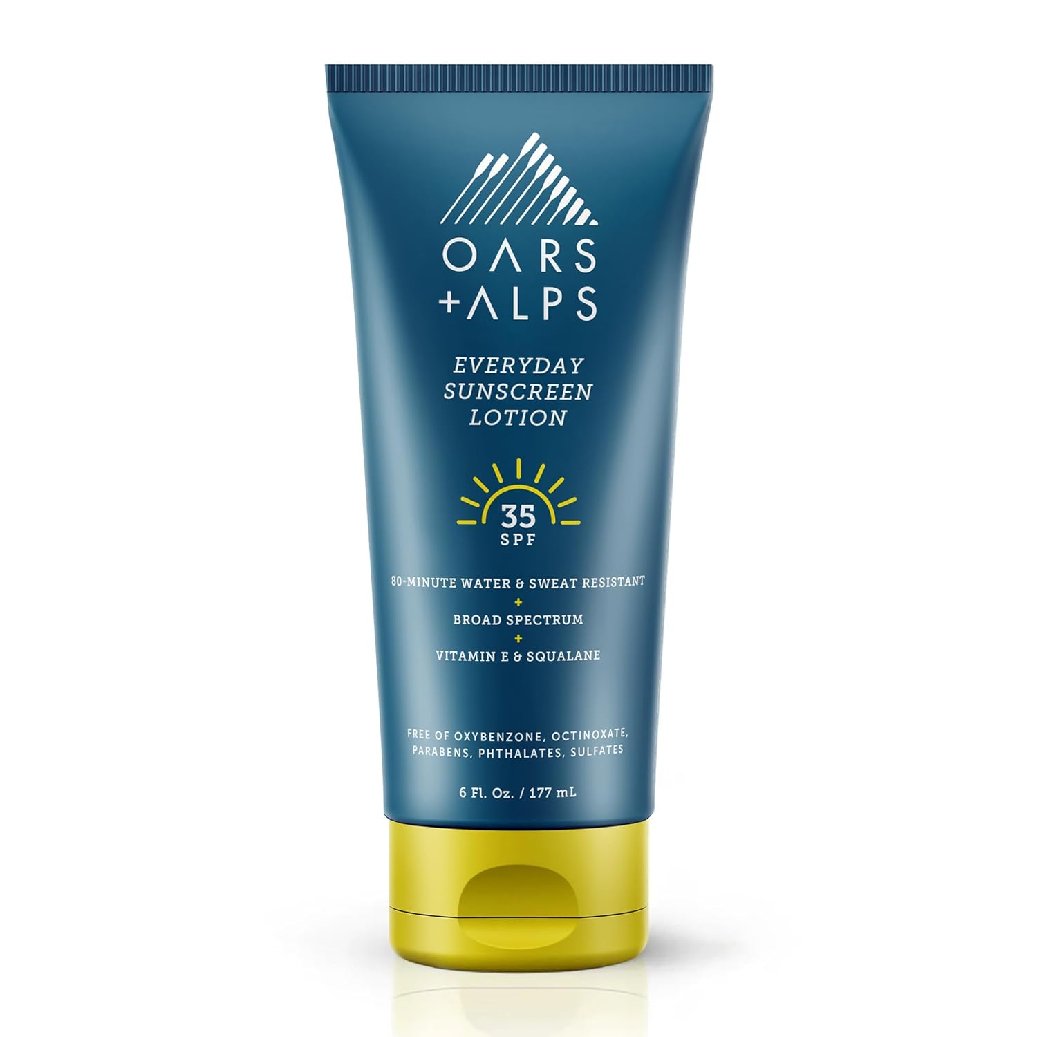 Oars + Alps Everyday SPF 35 Sunscreen Body Lotion, Infused with Aloe Leaf Juice and Vitamin E, Water and Sweat Resistant, 6 Fl Oz
