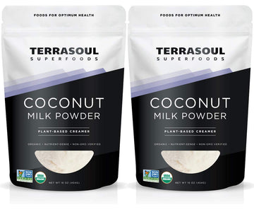 Terrasoul Superfoods Organic Coconut Milk Powder, 2 Lbs (2 Pack) - Plant-Based Creamer | Keto Friendly