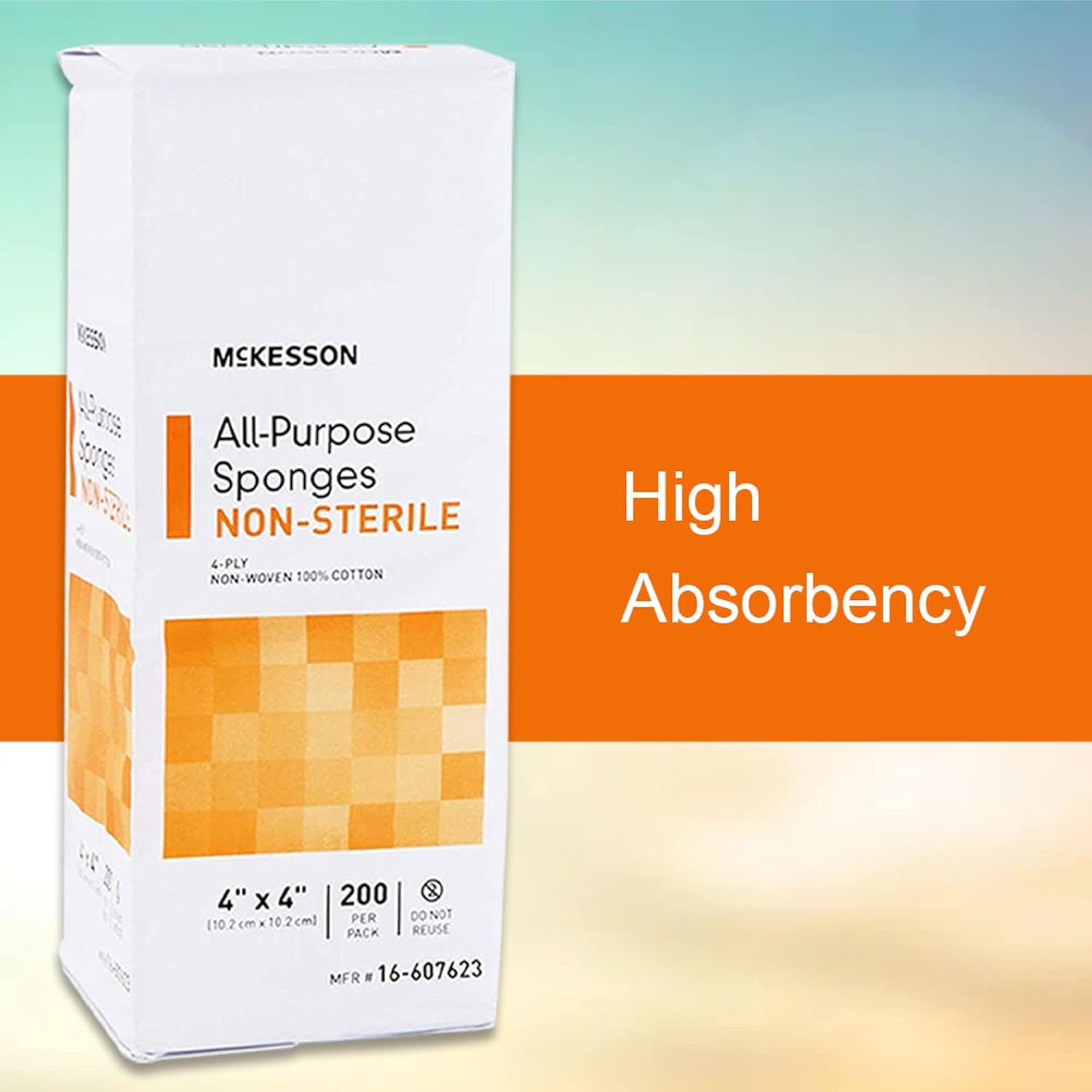 McKesson All Purpose Sponges, Non-Sterile, 4-Ply, 100% Cotton, 4 in x 4 in, 200 per Pack, 20 Packs, 4000 Total : Health & Household