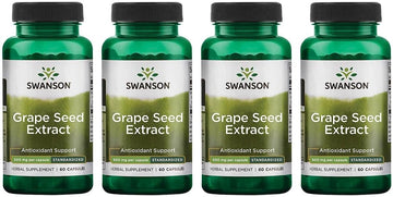 Swanson Grape Seed Extract (Standardized) 500 Milligrams 60 Capsules (4 Pack)