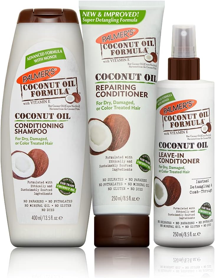 Palmer'S Coconut Oil Hair Care Set | Conditioning Shampoo | Repairing Conditioner | Leave-In Conditioner