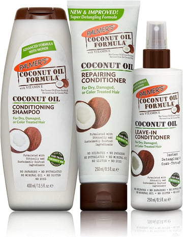 Palmer'S Coconut Oil Hair Care Set | Conditioning Shampoo | Repairing Conditioner | Leave-In Conditioner