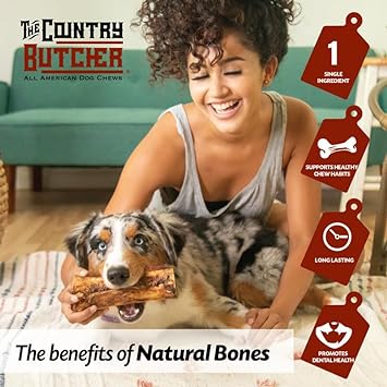 The Country Butcher 10" Beef Rib Dog Bones for Small, Medium and Large Breed Dogs, Natural, Tough, Dental Treat, Chew Toy, Made in The USA, 8 Count : Pet Supplies