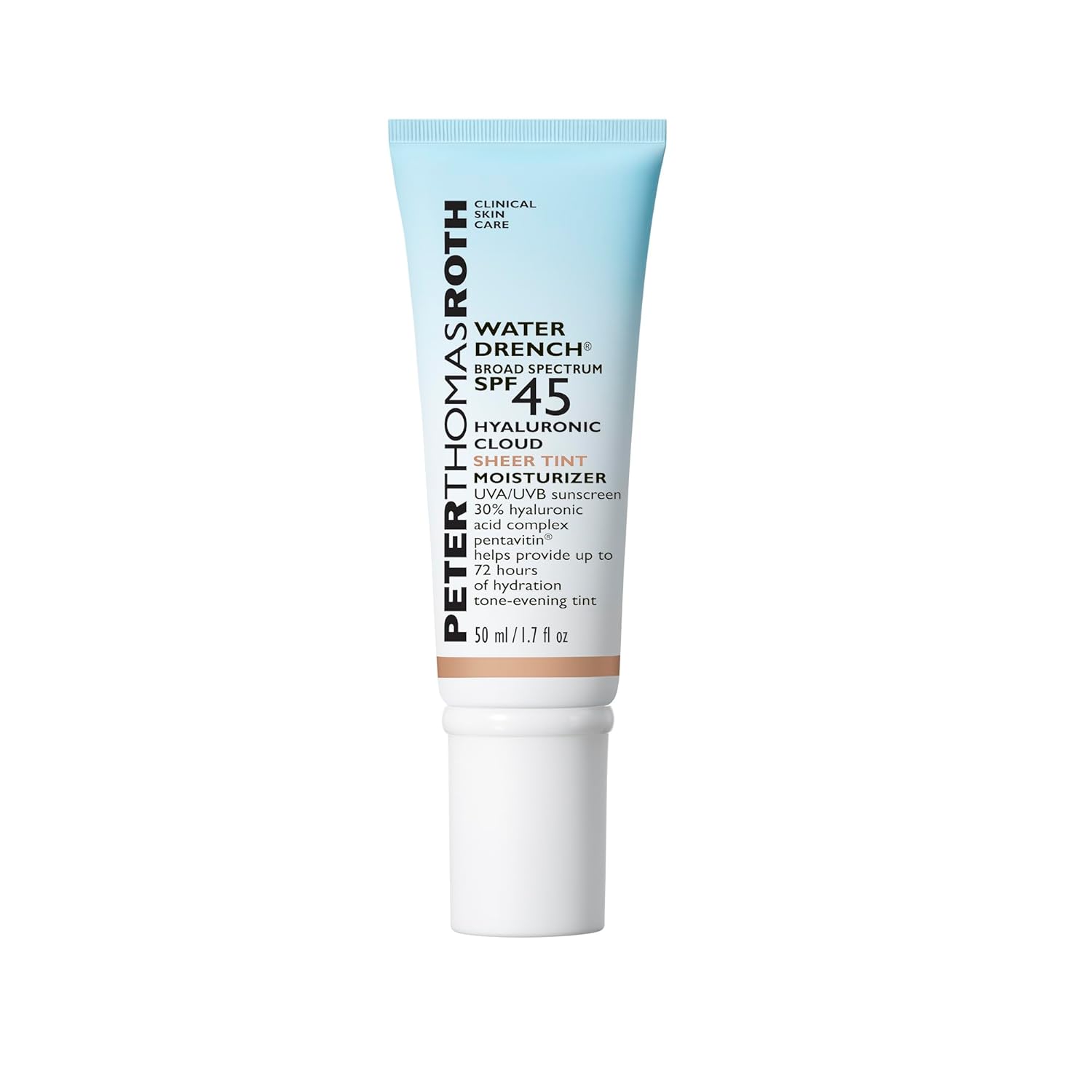 Peter Thomas Roth | Water Drench Hyaluronic Cloud Sheer Tint Moisturizer Broad Spectrum Spf 45, Hydrating Tinted Spf Moisturizer, Adaptable Sheer Tint, For All Skin Tones And Types