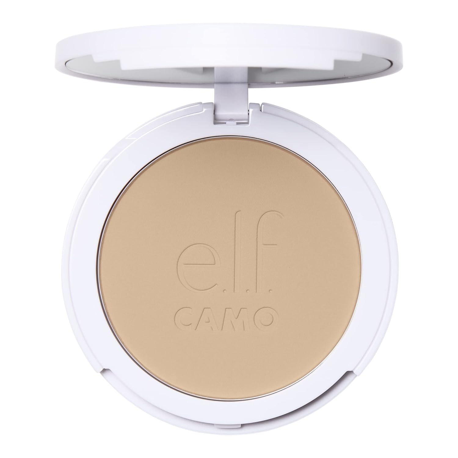 E.L.F. Camo Powder Foundation, Lightweight, Primer-Infused Buildable & Long-Lasting Medium-To-Full Coverage Foundation