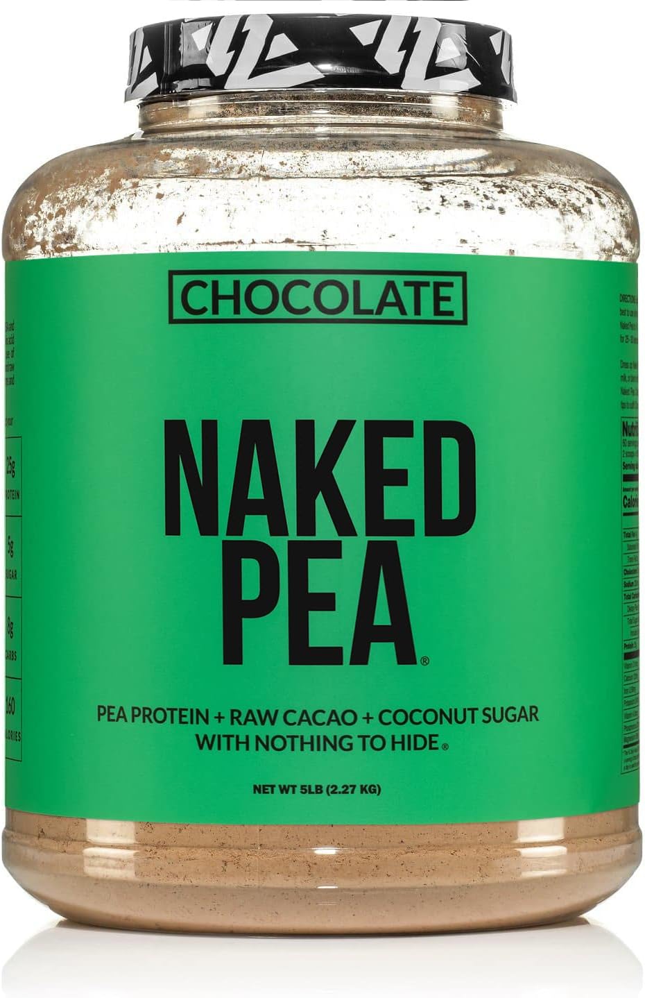 Naked Chocolate Pea Protein - Pea Protein Isolate From North American Farms - 5Lb Bulk, Plant Based, Vegetarian & Vegan Protein. Easy To Digest, Non-Gmo, Gluten Free, Lactose Free, Soy Free