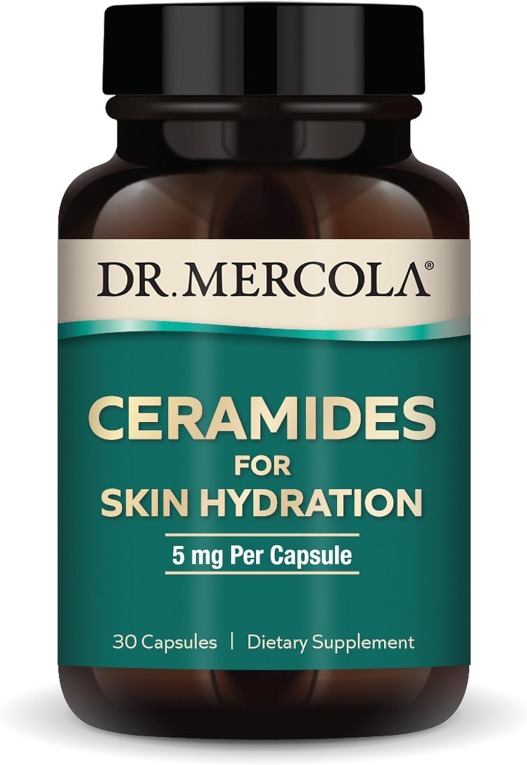 Dr. Mercola Ceramides for Skin Hydration, 30 Servings (30 Capsules), 5 mg Per Capsule, Dietary Supplement, Promotes Skin Appearance, Non-GMO