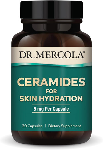 Dr. Mercola Ceramides for Skin Hydration, 30 Servings (30 Capsules), 5 mg Per Capsule, Dietary Supplement, Promotes Skin Appearance, Non-GMO