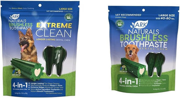 Ark Naturals Brushless Toothpaste Bundle, Dog Dental Chews for Large Breeds, Prevents Plaque & Tartar, Freshens Breath, 12oz Each : Pet Supplies