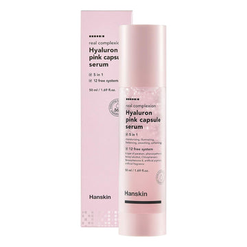 Hanskin Real Complexion Hyaluron Pink Capsule Serum With Vitamin B12, Intensive Moisture Deep Hydration, Hyaluronic Acid [50Ml]