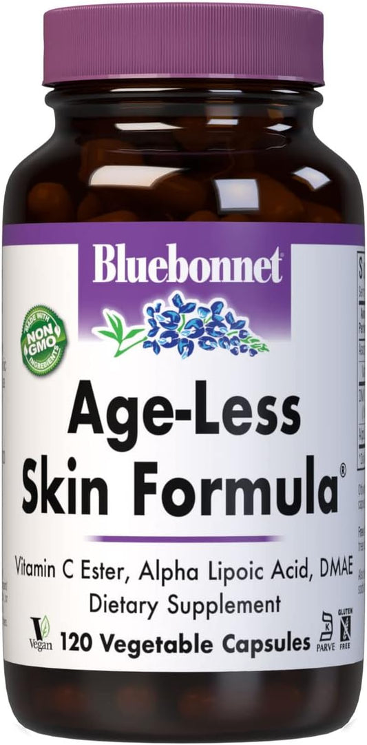 BlueBonnet Age-Less Skin Formula Capsules, White, Vegetable, 120 Count : Health & Household