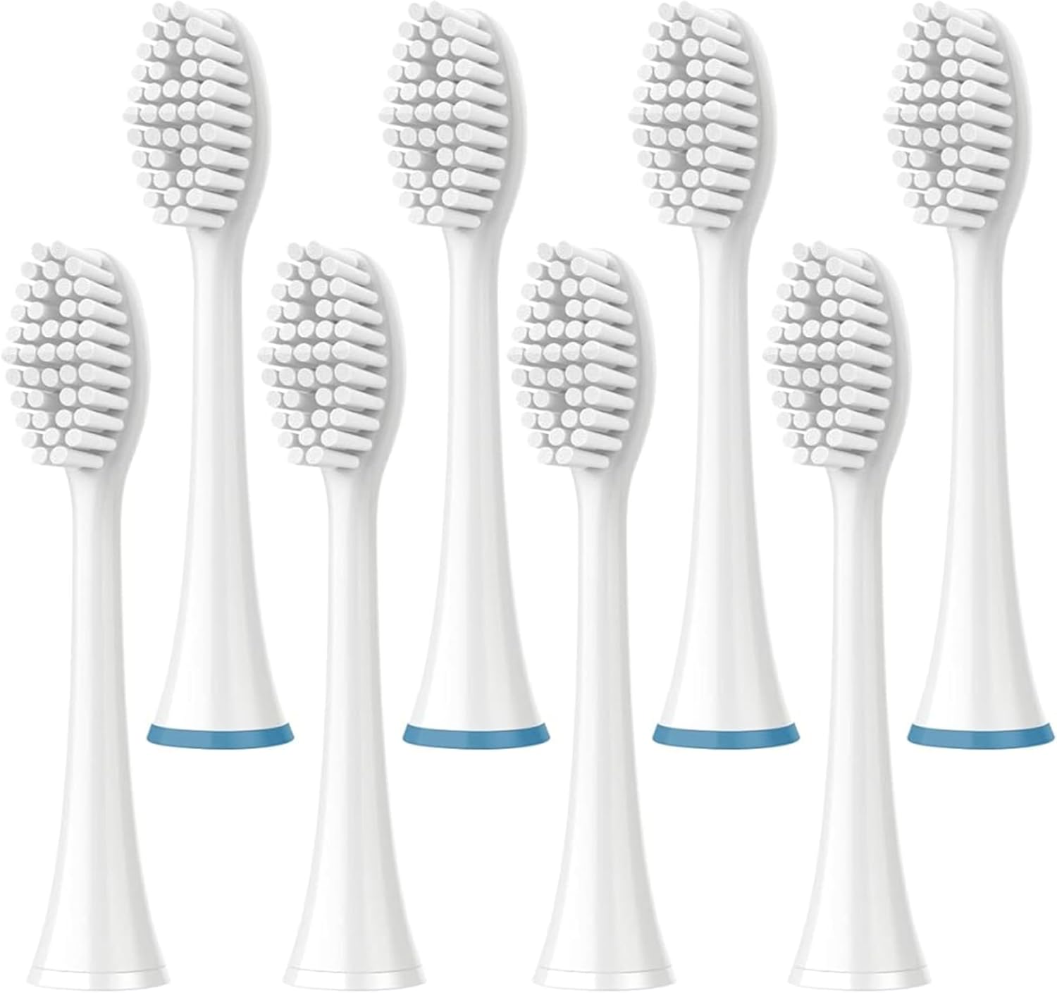Standard Electric Toothbrush Heads - 8 Pack Electric Toothbrush Replacement Brush Heads For Dazzlepro Elements - Tooth Brush Heads For Aquasonic Vibe, Duo Pro & Black Series Pro (White)