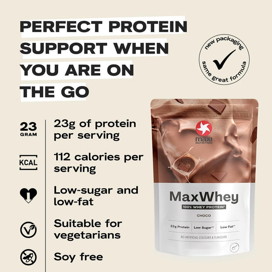 Maxinutrition - Maxwhey -Whey Isolate And Concentrate Protein Powder Blend - Banoffee 420G - 22G Protein - Low-Fat - Low Sugar - Gluten & Soy-Free - Vegetarian - 113 Kcal Per Serving - 14 Servings