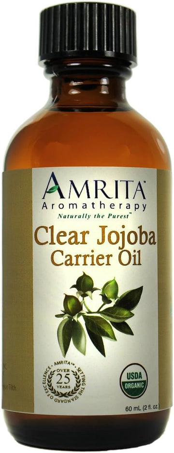 Amrita Aromatheapry: Organic Jojoba Oil, Clear - Refined Carrier Oil - A Base Oil For Aromatherapy, Massage, Essential Oils & More - Size: 240Ml