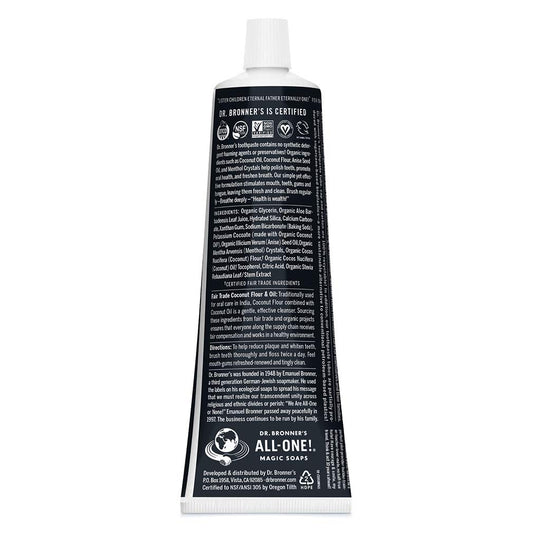 Dr. Bronner’s - All-One Toothpaste (Anise, 5 Ounce, 3-Pack) - 70% Organic Ingredients, Natural and Effective, Fluoride-Free, SLS-Free, Helps Freshen Breath, Reduce Plaque, Whiten Teeth, Vegan