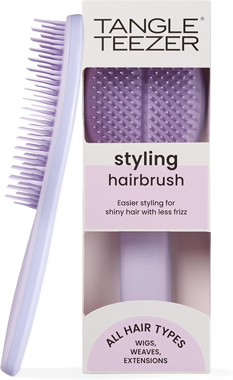 Tangle Teezer | The Ultimate Styler Hairbrush | Maintains & Blends Wigs, Weaves, Extensions & Clip-Ins | Finishing Brush For Adding Volume, Texture, Shine & Brushing Out Curls | Jet Black