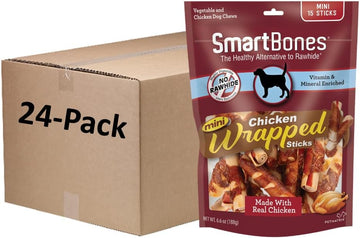 Smartbones Chicken-Wrapped Sticks, Treat Your Dog To A Rawhide-Free Chew Made With Real Chicken And Vegetables 6.6 Ounce (Pack Of 24)