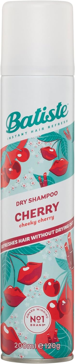 Batiste Dry Shampoo In Cherry 200Ml, Cool And Retro Fragance, No Rinse Spray To Refresh Hair In Between Washes