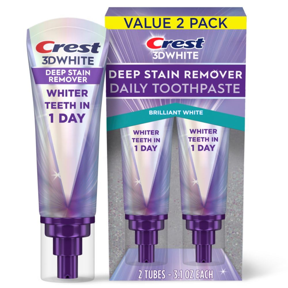 Crest 3Dwhite Brilliance Deep Stain Remover Brilliant White Toothpaste - 3.1Oz/2Pk