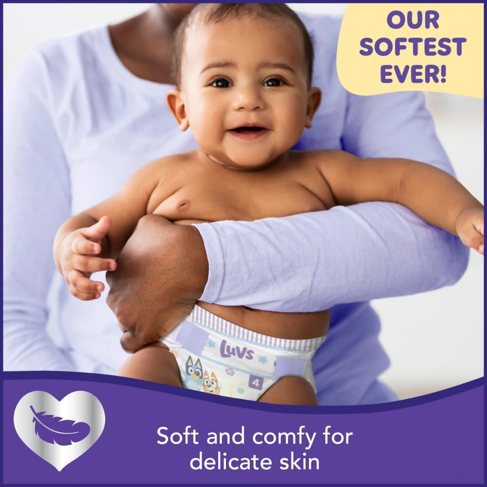 Luvs Platinum Protection Bluey Baby Diapers - Size 2, 264 Count, Disposable Baby Diapers (Packaging May Vary) : Baby