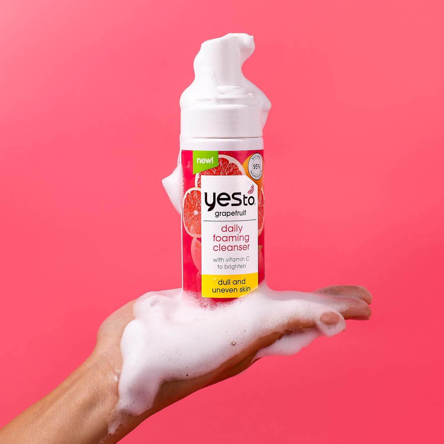 Yes To Grapefruit Daily Foaming Cleanser, Brightening Face Wash That Removes Make Up & Impurities Without Stripping Skin & Leaves You Glowing, With Vitamin C, Natural, Vegan & Cruelty Free, 5 Fl Oz : Beauty & Personal Care