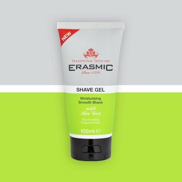 Erasmic Shave Gel For Men With Aloe Vera – Hydrating Shaving Gel For Sensitive Skin, Anti-Irritation Formula, Travel Size 100Ml, 2 Pack + Cheeroo Magnet