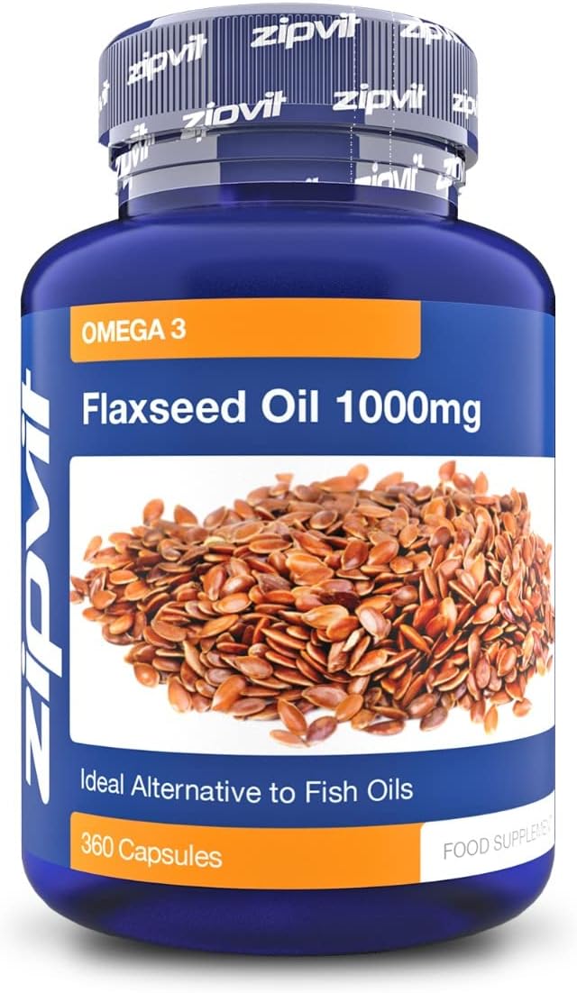 Zipvit Flaxseed Oil Capsules 1000Mg Per Capsule, 360 Softgels, High Strength Alpha Linolenic Acid, Fish Oil Alternative, Up To 12 Months Supply
