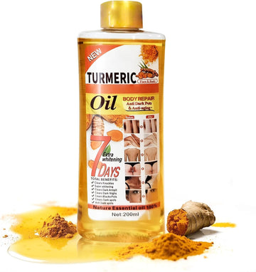 Turmeric Oil Bio Oil 200Ml, Massage Oil For Muscle Pain Relief, Nature Essential Oils, Moisturizing Turmeric Body Oil For Skin, Body, Even Skin Tone, Anti-Aging, Black Spot Remover