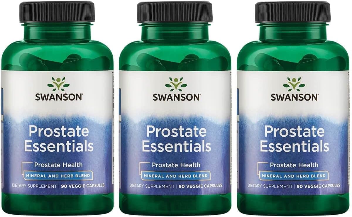 Swanson Prostate Essentials - Mineral And Herbal Supplement Promoting Prostate Health Support - Zinc Andsaw Palmetto Formula Aiding Urinary Tract Flow And Bladder Control -(90 Veggie Capsules) 3 Pack