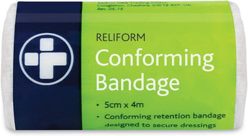 Reliance Medical Reliform Conforming Retention Bandage - Soft, Comfortable, High Absorbenc, Secure Dressings And Wounds, Ideal For First Aid, 5Cm X 4M, Pack Of 20