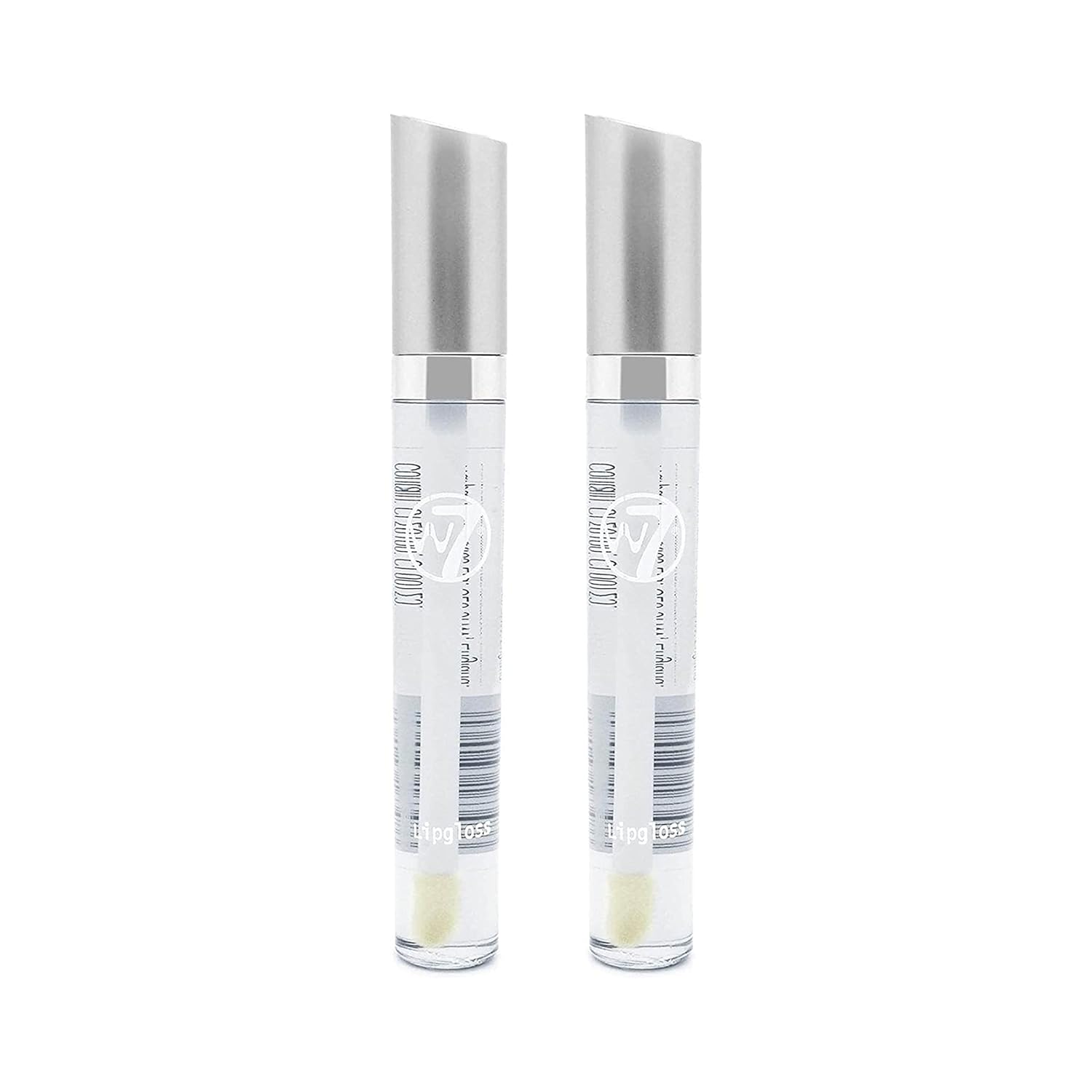 W7 Lip Gloss Wand - Soft Clear Liquid Gloss - Non-Sticky, High-Shine Finish - 2 Pack