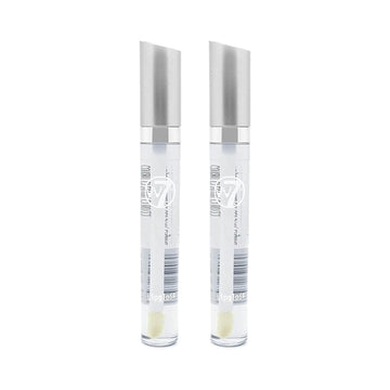 W7 Lip Gloss Wand - Soft Clear Liquid Gloss - Non-Sticky, High-Shine Finish - 2 Pack