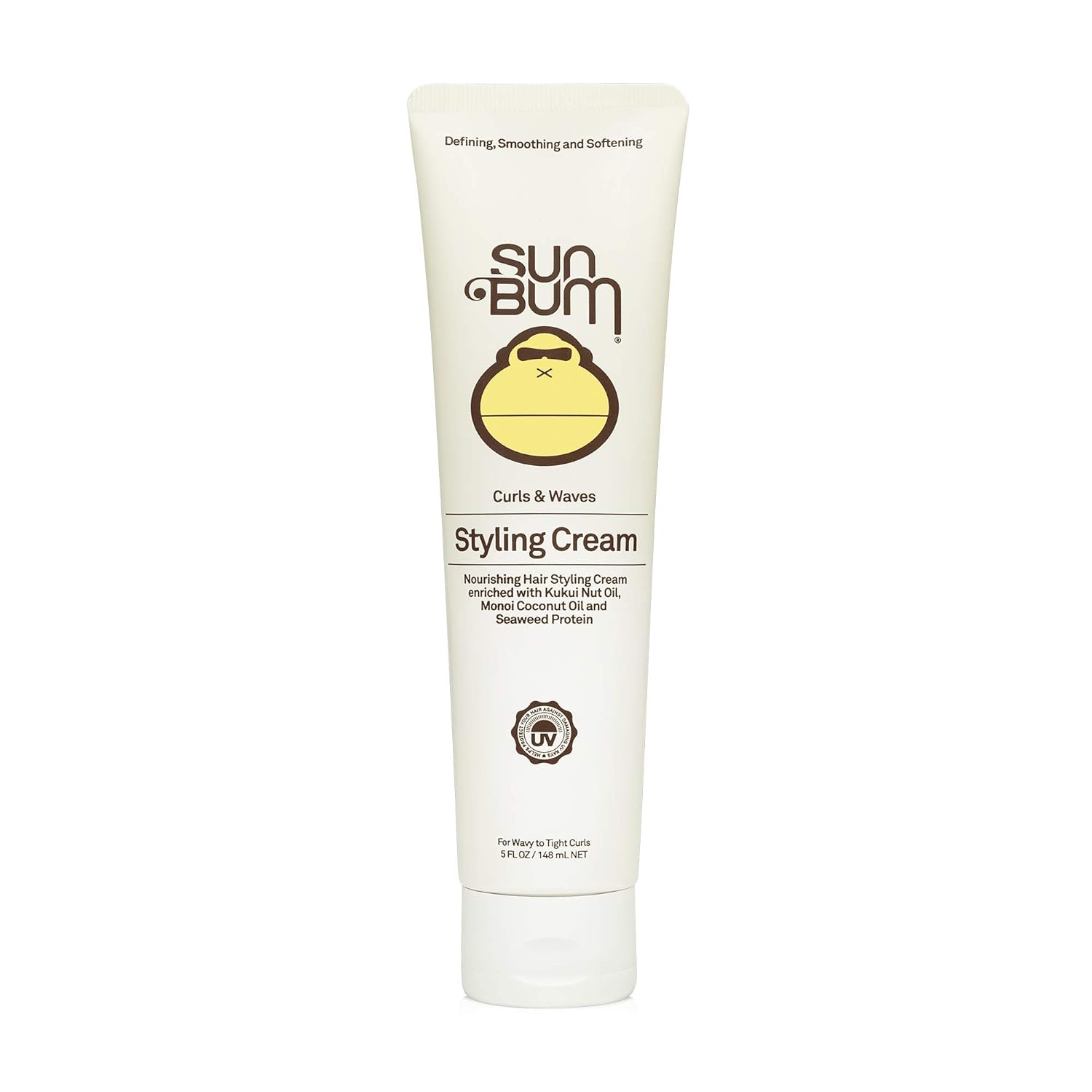 Sun Bum Curls & Waves Styling Cream | Vegan and Cruelty Free Moisturizing Hair Treatment for Wavy and Curly Hair | 5 oz