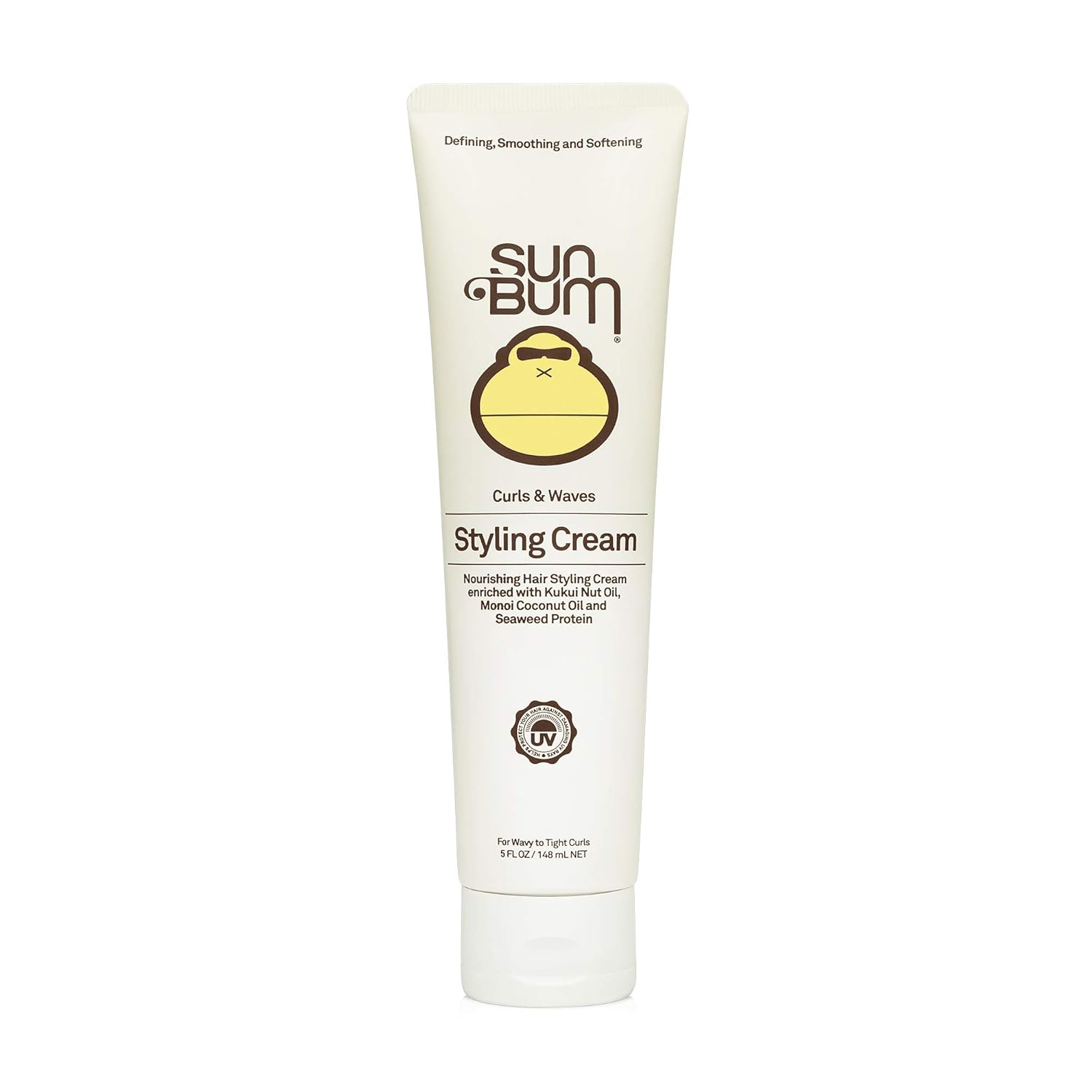 Sun Bum Curls And Waves Styling Cream - Lightweight Formula For Wavy And Curly Hair - Nourishing Kukui Nut And Coconut Oil - Frizz Free Finish - Vegan And Cruelty Free - 5 Oz : Beauty & Personal Care
