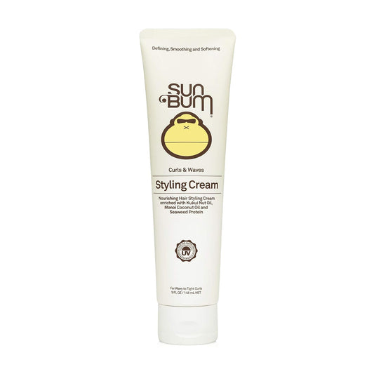 Sun Bum Curls And Waves Styling Cream - Lightweight Formula For Wavy And Curly Hair - Nourishing Kukui Nut And Coconut Oil - Frizz Free Finish - Vegan And Cruelty Free - 5 Oz : Beauty & Personal Care