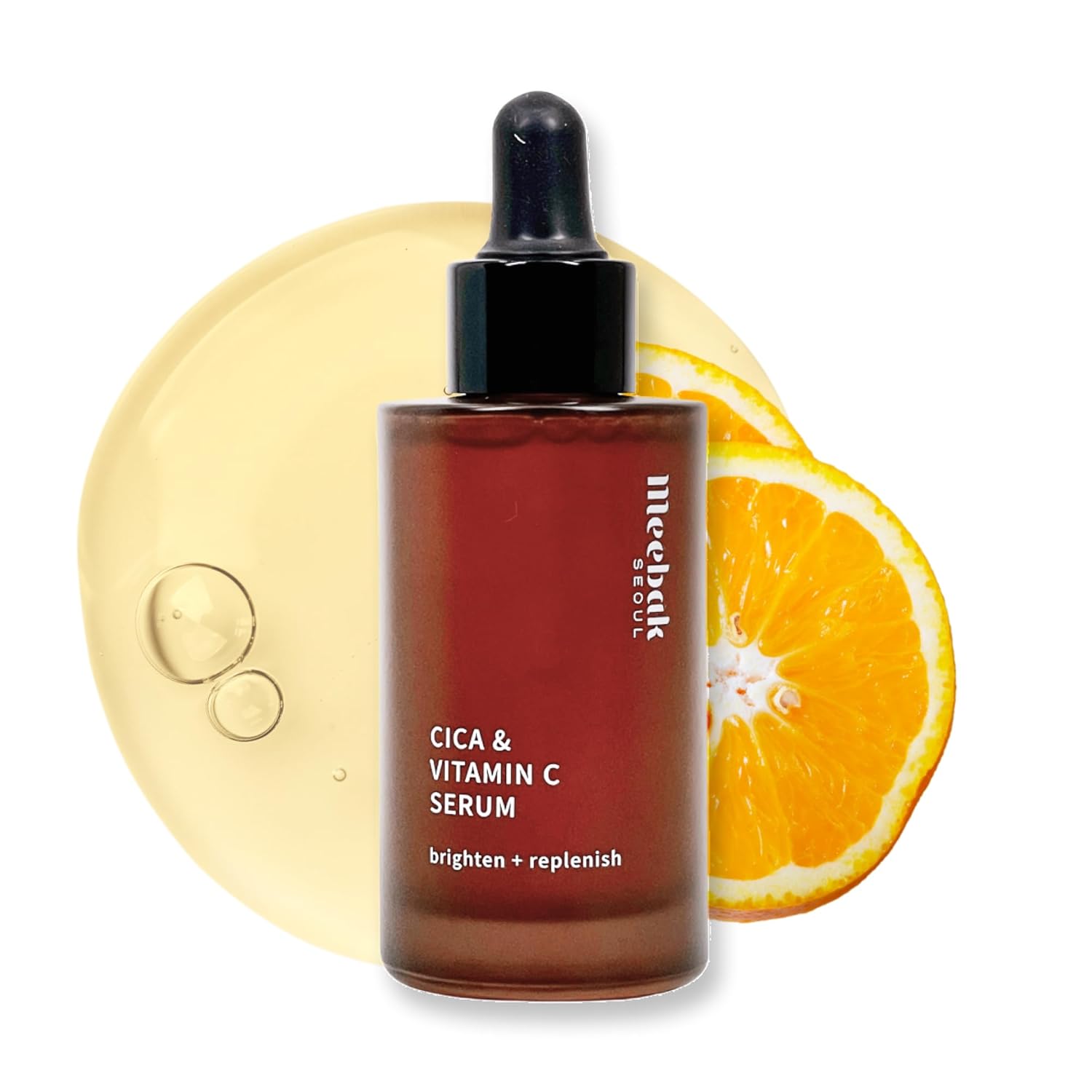 Meebak Korean Vitamin C Serum | Brightening Dark Spot Remover | Soothing Anti Aging & Skin Brightening W/Centella Asiatica, Panthenol, & Adenosine