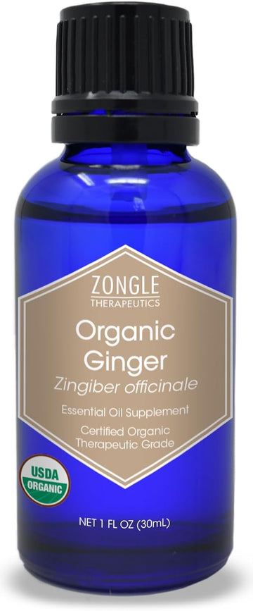 Organic Ginger Oil By Zongle – 100% Pure Natural, Therapeutic & Food Grade For Pain And Inflammation, Edible, Lymphatic Drainage Massage, Hair Growth – 1 Oz