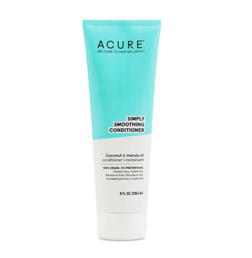 Acure Simply Smoothing Conditioner - & Marula Oil | 100% Vegan | Performance Driven Hair Care | Smooths & Reduces Frizz | White/Blue, Coconut Water, 8 Fl.Oz