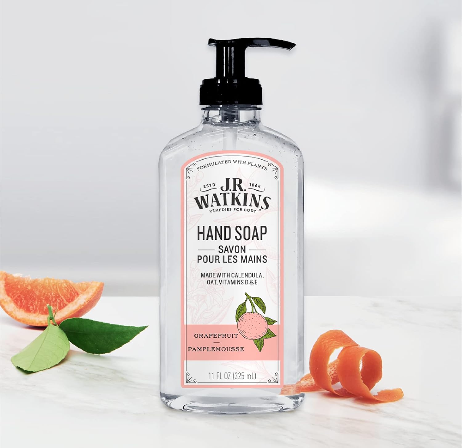 J.R. Watkins Gel Hand Soap For Bathroom or Kitchen, Scented, USA Made And Cruelty Free, 11 Fl Oz, Grapefruit, 3 Pack : Beauty & Personal Care