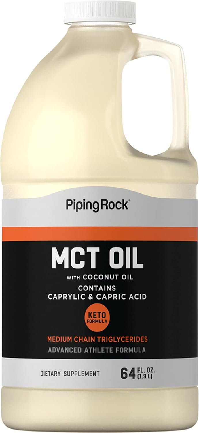 Piping Rock MCT Oil Liquid 64 fl oz | From Organic Coconuts | Keto Supplement | Vegetarian, Gluten Free, Non-GMO