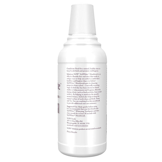 Now Solutions, Xyliwhite™ Mouthwash, Neem And Tea Tree Flavor, Naturally Freshens Breath, Cleanses Teeth And Gums, 16-Ounce