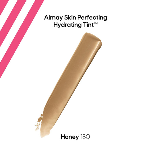 Almay Hydrating Liquid Foundation Tint, Lightweight With Light Coverage, Naturally Dewy Finish, Hypoallergenic, Dermatologist Testedfragrance Free, 150 Honey, 0.94 Fl Oz