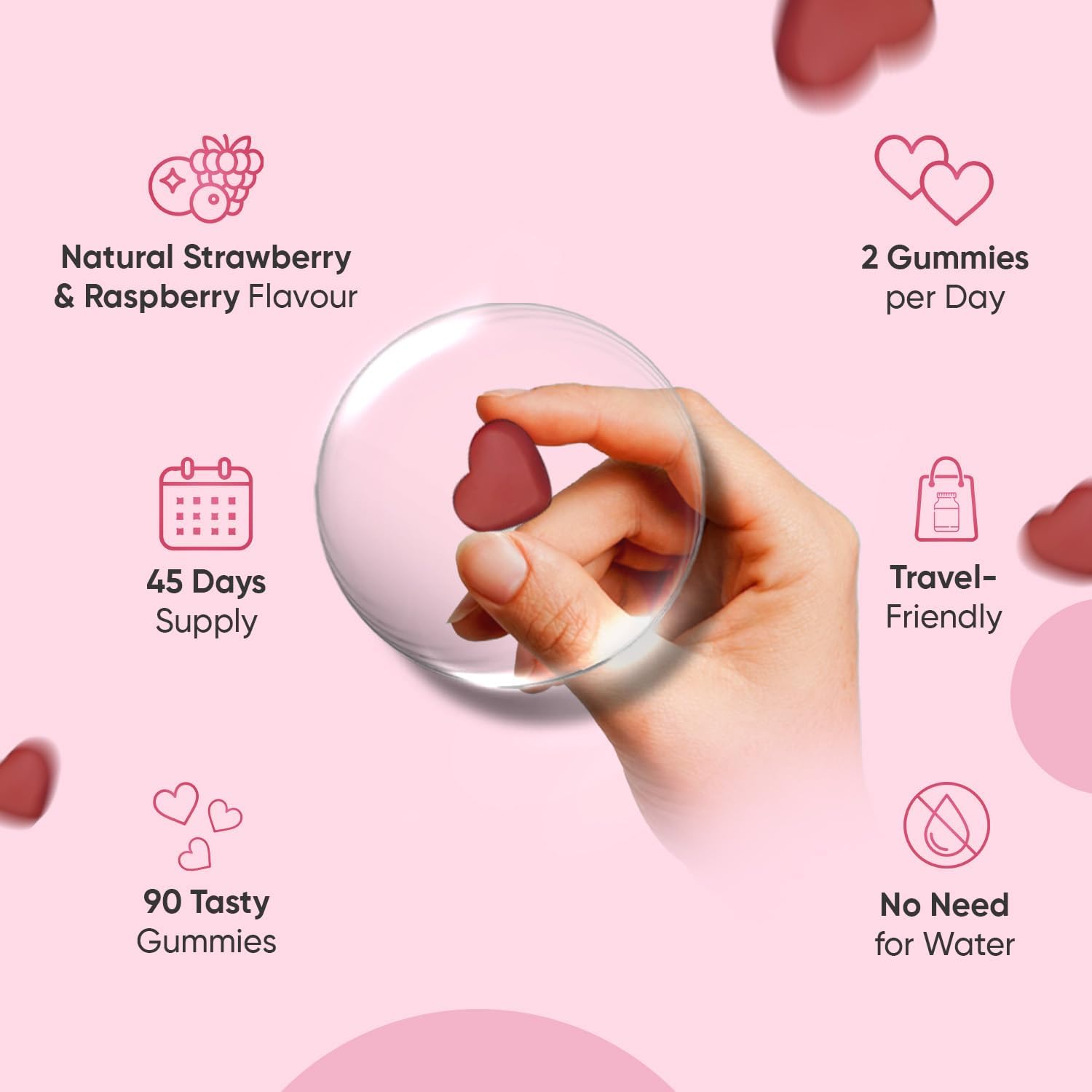 Multivitamin Gummies for Women - 13 Active Ingredients - 90 Gummies - Natural Strawberry & Raspberry Flavour - Women Multivitamins with Zinc, Calcium, Hyaluronic Acid & Vitamins A, C, B6, B7, B9 & B12 : Amazon.co.uk: Health & Personal Care