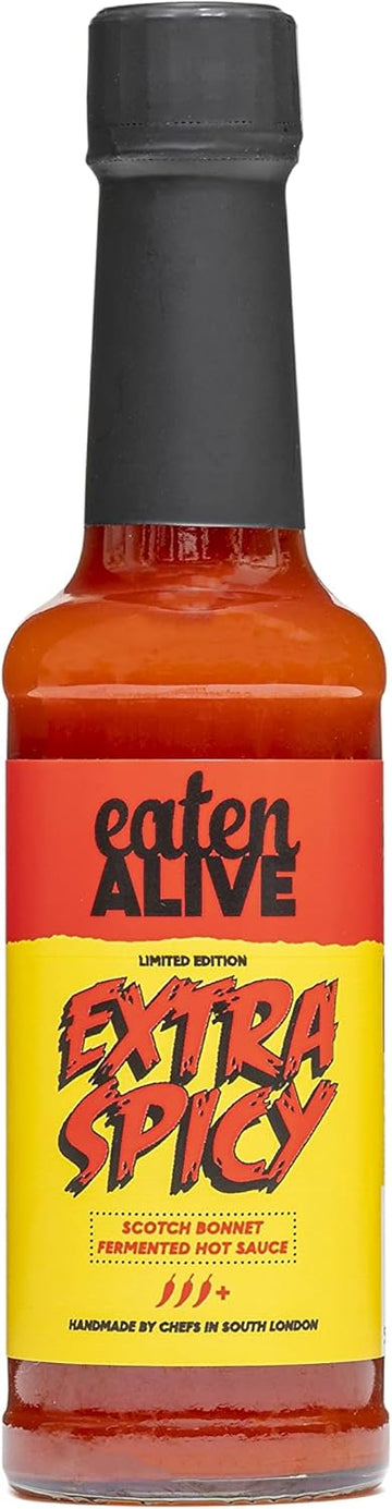 Eaten Alive - Extra Spicy Scotch Bonnet Fermented Hot Sauce (150Ml) Vegan & Made In The Uk - Award Winning
