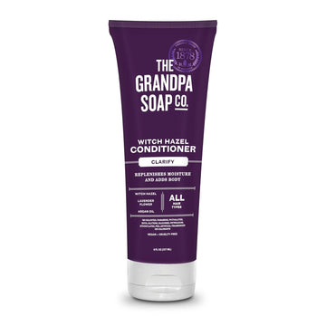 The Grandpa Soap Company Clarifying Witch Hazel Conditioner - Relieves Scalp Conditions And Protects Against Buildup, With Lavender Flower, Sulfates And Parabens Free, 8 Fl Oz