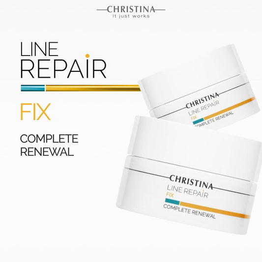 Christina Line Repair Complete Renewal Cream With Glycolic Acid | Anti-Aging Aha Face Repair Cream | Aquaderm Complex For Wrinkle Reduction, Elasticity Boost, And Even Skin Tone 50Ml