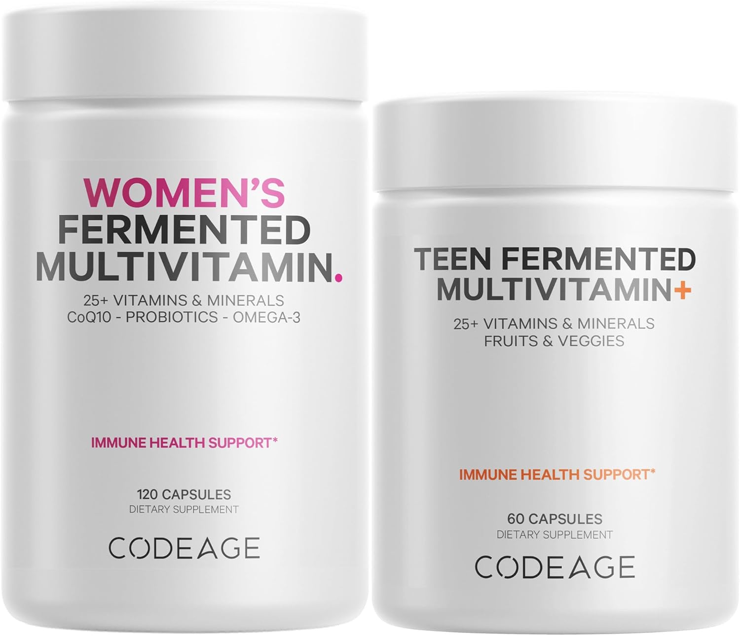 Codeage Immune Support Bundle Multivitamin For Women + Multivitamin For Teens