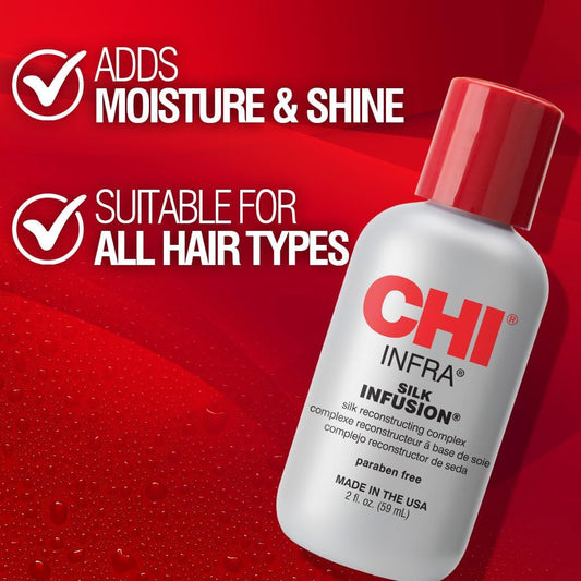 Chi Silk Infusion | Leave-In Reconstructing Hair Serum | Hair Oil For Hair Repair Treatment | Heat Protectant Against Damage | Anti Frizz Hair Products | Hair Care Products | For All Hair Types, 15Ml