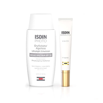 Isdin Bundle Sunscreen & Under-Eye Treatment - Eryfotona Ageless Tinted Mineral Sunscreen & K-Ox Under-Eye Brightening Cream